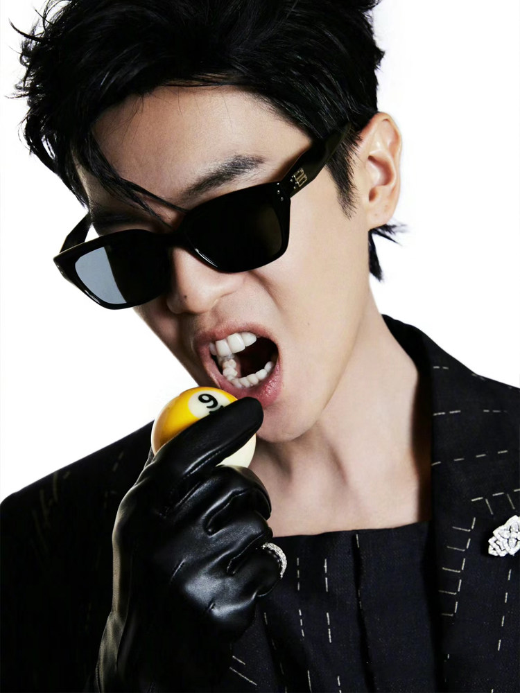 Zhang Ruoyun's Same Style Gm Sunglasses for Men, 2025 New Model, Uv Protection, Square, Cool Cat-Eye Sunglasses with a High-End Feel