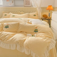 Зимнее высококлассное полотенце, коралловый комплект, удерживающая тепло простыня, пододеяльник, 4 предмета, увеличенная толщина, 3 предмета