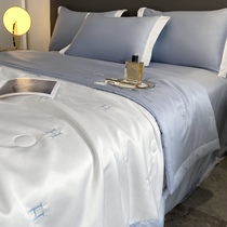Summer washable air conditioning to be washed by washed real silk ice and summer by four sets of upscale embroideries heather and cool by summer