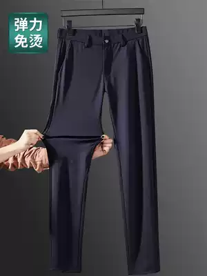 Men's pants spring and autumn high-elastic casual pants men's hanging business pants slim straight men's pants autumn trousers kz