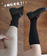 Thumb pressure thin leg calf socks black socks women's mid-calf socks winter style piles of pure cotton long tube knee-high socks jk