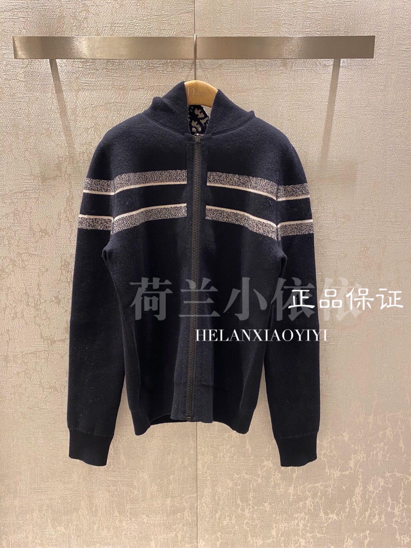 Europe Dior Dior 20 new ladies Lianhood knit jacket Two sides wearing 054G12AM055