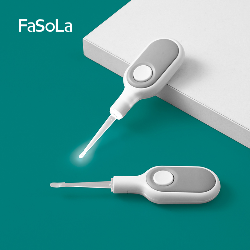 FaSoLa luminous dig ear spoons baby children Soft heads Ears Divine silicon adhesive light Visible safety suit