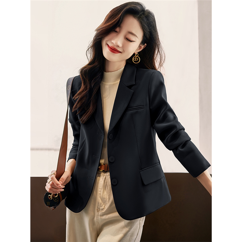 Black Blazer for Women, Spring and Autumn, Petite Size, 2025 New Style, Spring Season, High-End, Slim Fit, Short Suit, Formal Wear