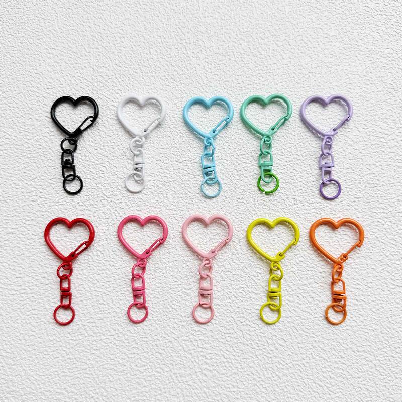 Colorful Heart-Shaped Keychain, Toy Pendant, Peach Heart Buckle, Bag Charm