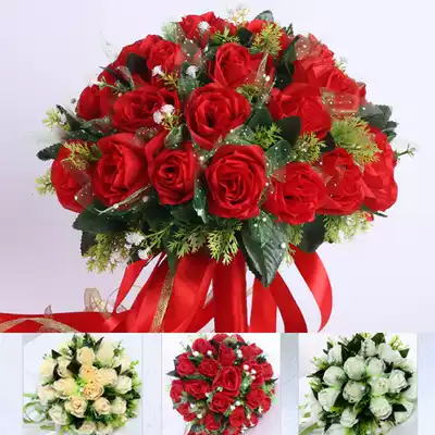 Simulation rose hand bouquet Wedding supplies Wedding bride bouquet bridesmaid flower ball Wedding shooting props simulation flower