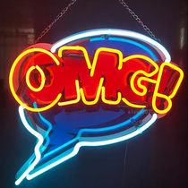 Neon European and American pop comic style retro glass tube shop background wall decorative light with customizable dimming