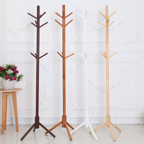 Solid Wood hanger floor-to-ceiling coat rack creative furniture clothes rack wooden hanger bedroom drying rack