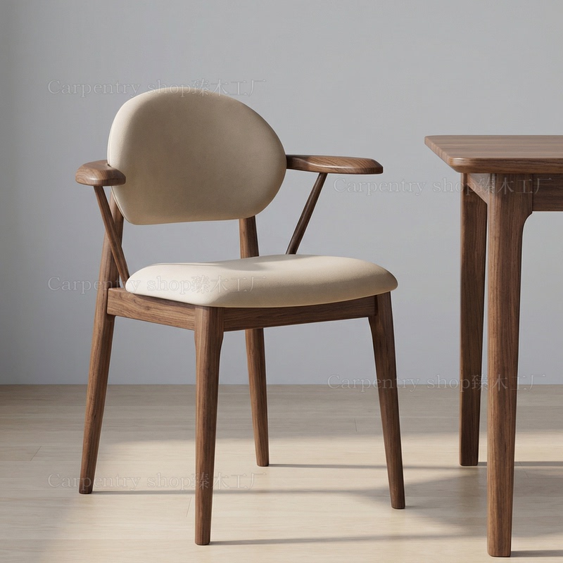 Ash Wood Hanging Dining Chair, Nordic Style, Solid Wood Armrest and Backrest Stool, Designer Hanging Chair