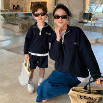 Not the same pro-son-mother-female dress 2023 Spring new Korean version Fried Street American Casual Jersey Suit