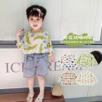 Children sunscreen Summer children Long sleeves T-shirt thin Breathable Baby Skin Coat Boy Summer Air Conditioning Suit Tide