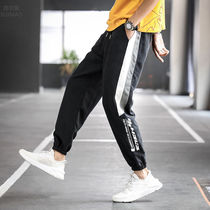 Su Jing cat size pants male contrast function wind Harlan workwear autumn casual cropped leggings men loose