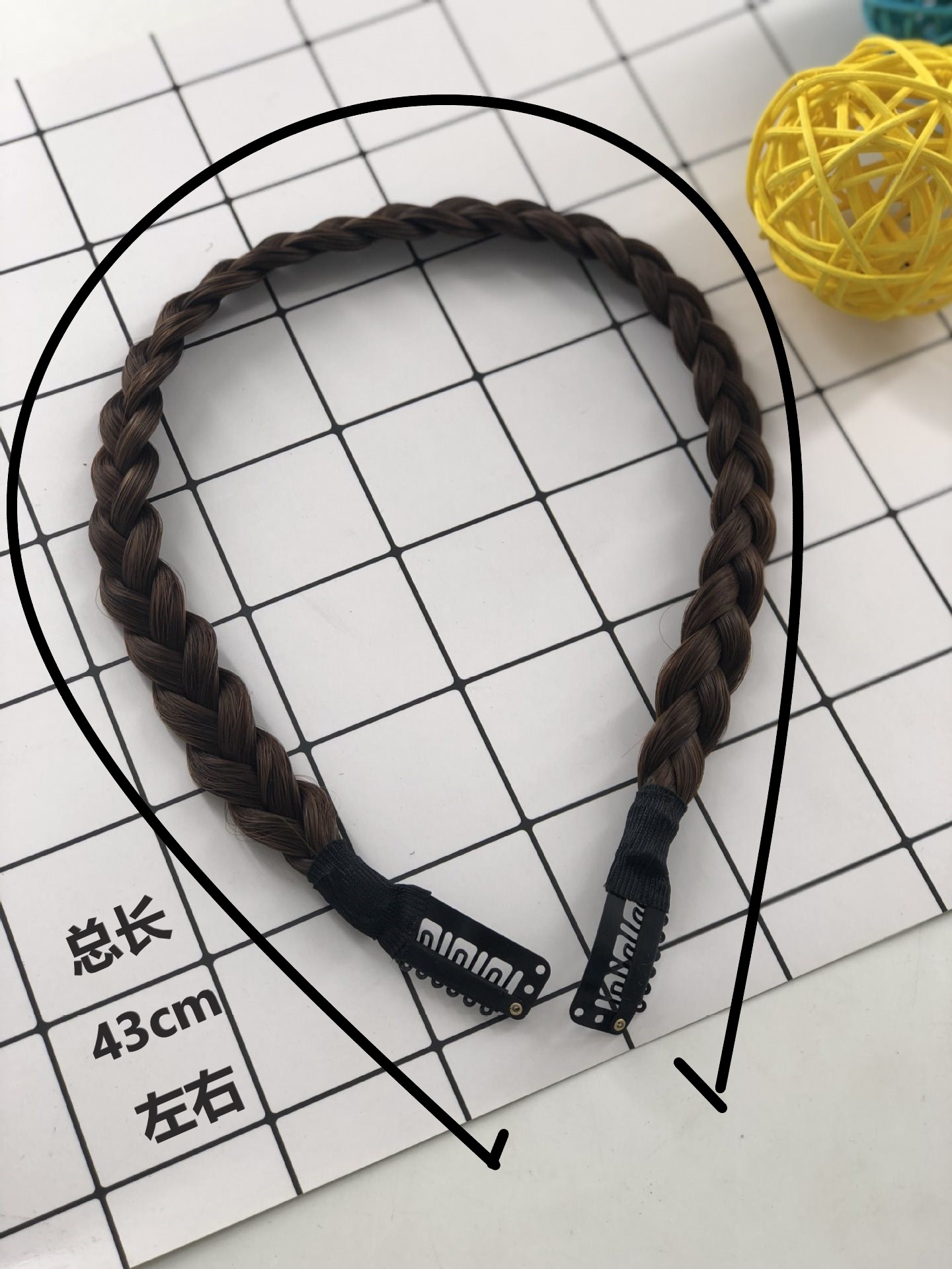 Handmade three-bone braided twist soft hair band front forehead braid hair band braid hair rope headband ladies braid new style fake
