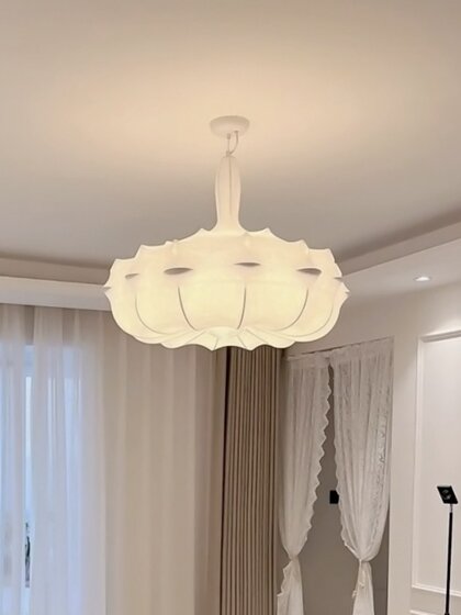 Italian Casa Silk Japanese Retro Pendant Light Living Room Lamp Bedroom Dining Room French Designer Wabi-Sabi Style Lighting Fixtures