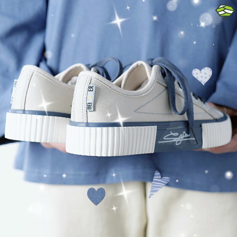Blue Biscuit Shoes Women's Canvas Shoes Student Korean Style Versatile Sneakers Low-Top Shoes Women's 2026 Spring ins White Shoes Blue Biscuit Shoes Women's Canvas Shoes Student Korean Style Versatile Sneakers Low-Top Shoes Women's 2026 Spring ins White Shoes