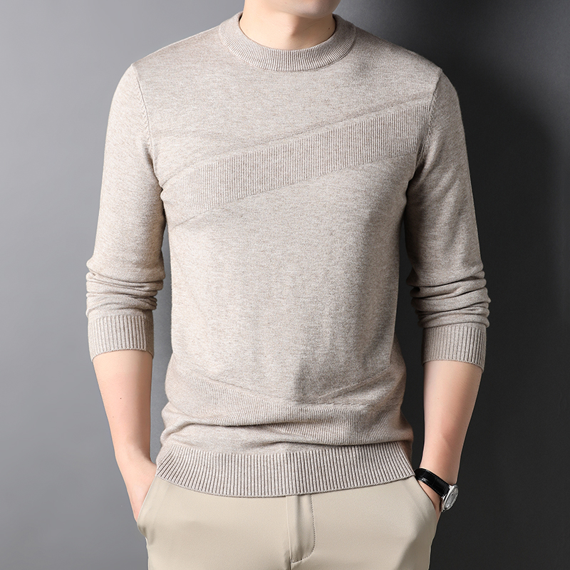 Half turtleneck sweater men's wool sweater spring and autumn thin base shirt wear book autumn coat