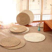 Futon summer childrens ground cushion straw mat round small futon bamboo woven Japanese tatami mat Buddha Hall