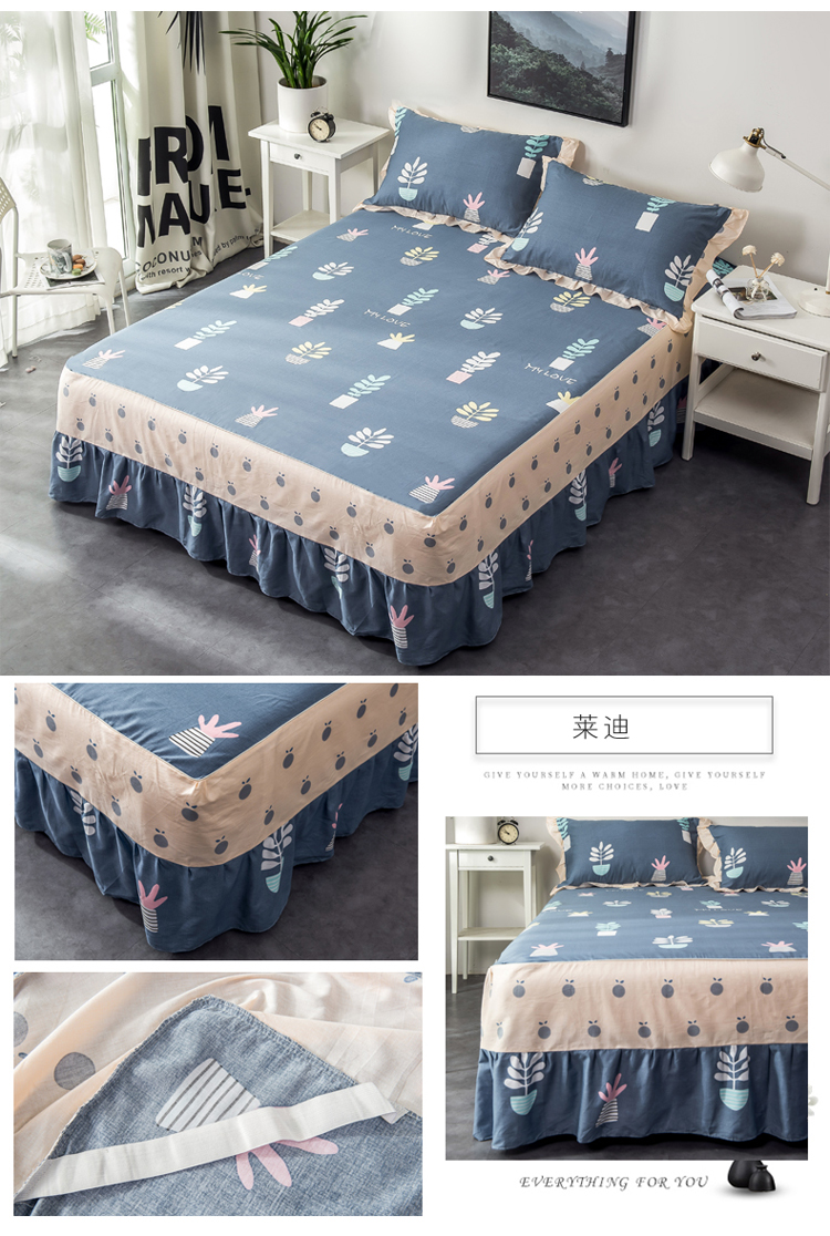 Giường váy đơn mảnh bông cotton Simmons giường đôi non-slip xù bảo vệ bìa mùa hè giải phóng mặt bằng khuyến mãi