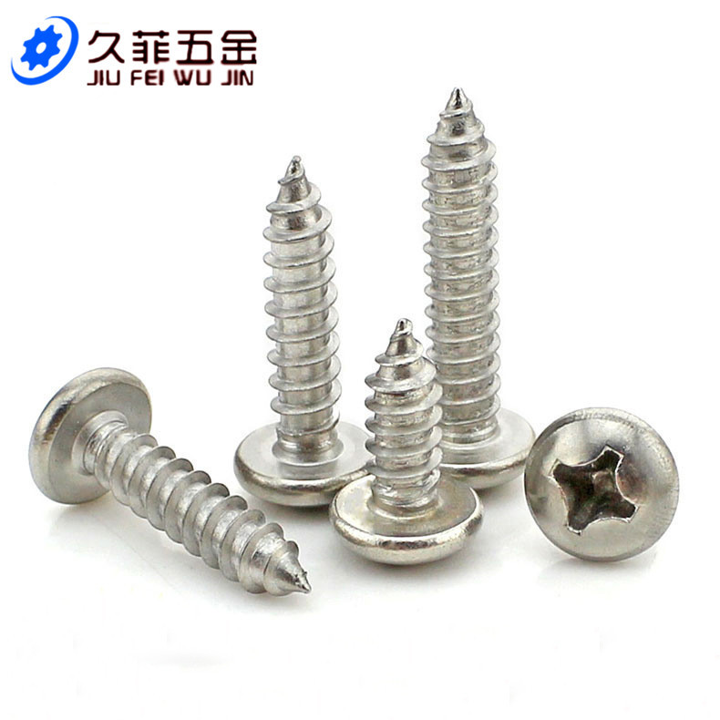 Manufacturer direct sales 304 stainless steel round head self-tapping screw GB845-85 cross disk head self-tapping screw M3~M6