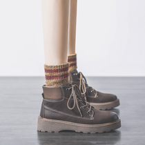 British style retro 2021 summer thin all-match low-top Martin boots womens thick-soled heightening boots spring and autumn boots