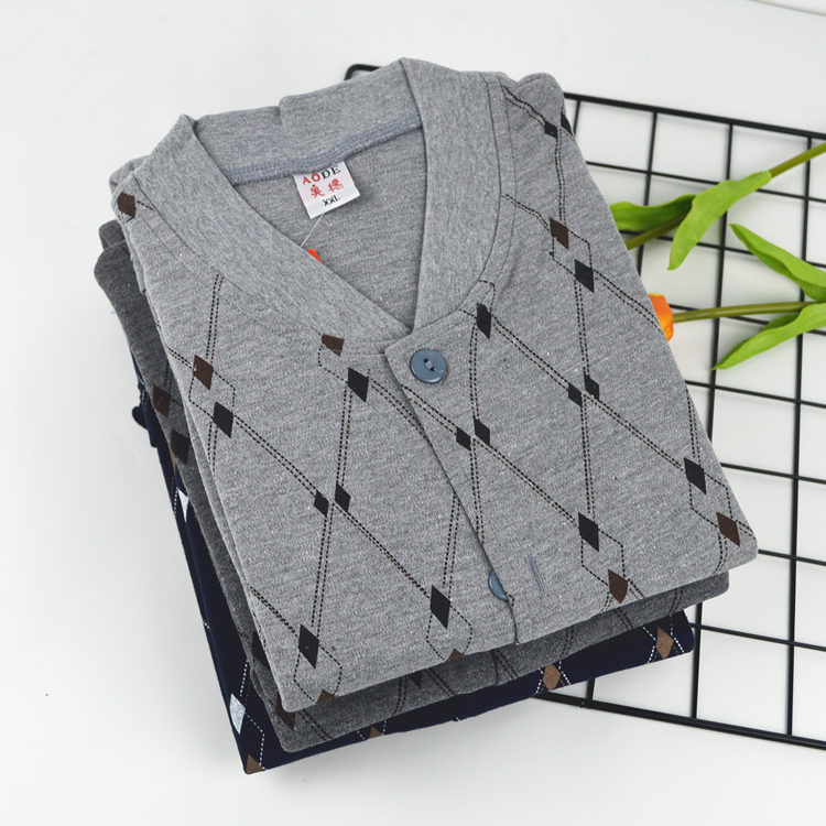 Mùa xuân và mùa thu Áo len nam trung niên Quần áo mùa thu cotton Ấm áp Đồ lót lỏng Áo bông Áo len kích thước lớn - Áo ấm ao lot