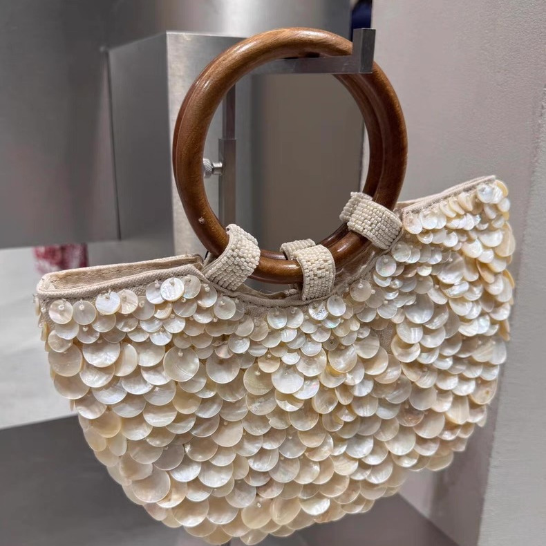 2025 Spring/Summer New High-End Handmade Natural Shell Bag Fairy Handbag Women's Bag Niche Bag Trendy and Unique
