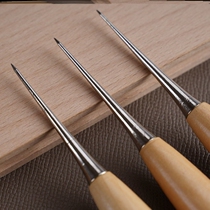 Punching cone lengthened with fine pointed wooden handle cone Sub-long Shoes Needle Crochet Hook Needle Hand-picked Needle Repair Shoe Sewing Shoes Drill Needle