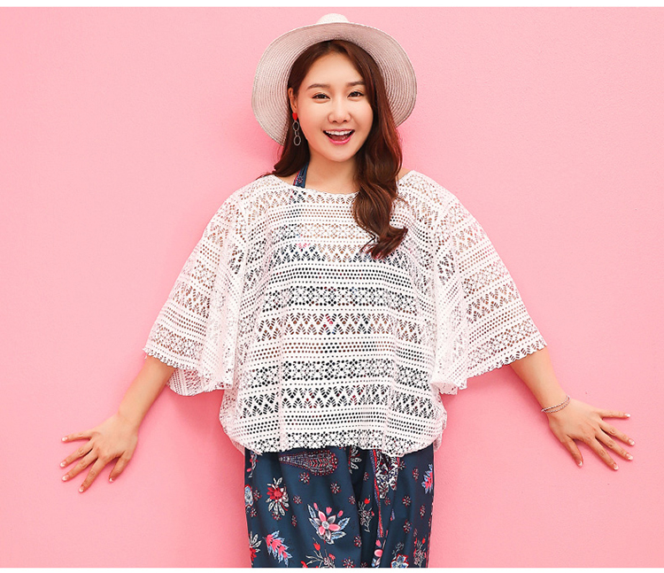 Áo tắm size lớn nữ béo mm200 pounds gợi cảm chia bốn mảnh phù hợp che bụng lỏng lẻo cộng với phân bón để tăng mặc đồ bơi - Bộ đồ bơi hai mảnh 	áo tắm 2 mảnh yếm	