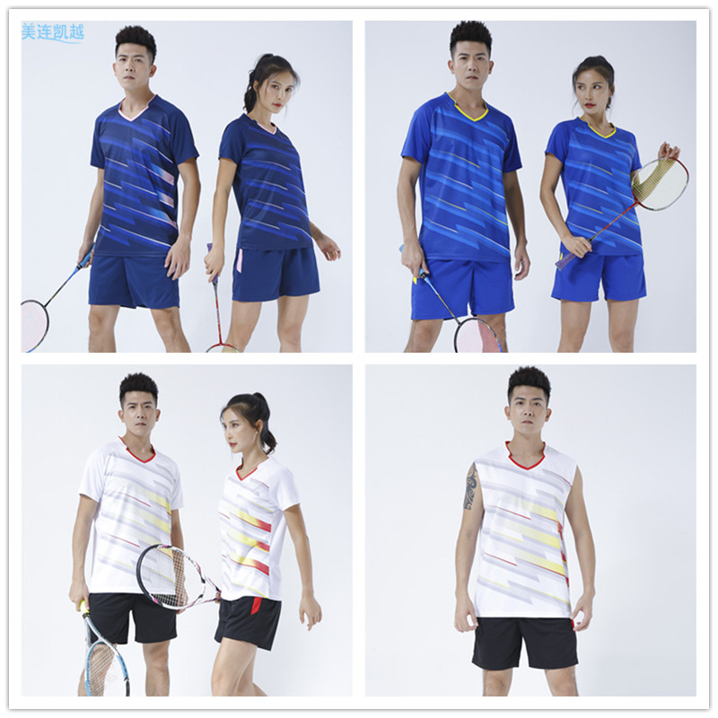 Fast-Dry Short Sleeved Men and Women Volleyball Clothes Junior High School Students Customized Print Badminton Costumes Table Tennis Jersey