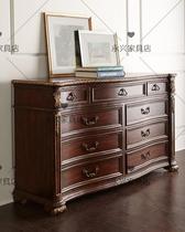 American country retro to make old 9-counter cabinets European-style idyllic carved flower storage cabinet customized