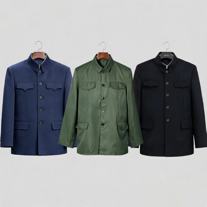Middle-Aged and Elderly Clothing, Zhongshan Suit, Military Uniform, Single-Layer Top, Ethnic Clothing Jacket, Dad and Grandpa Style, Suitable for All Seasons Middle-Aged and Elderly Clothing, Zhongshan Suit, Military Uniform, Single-Layer Top, Ethnic Clothing Jacket, Dad and Grandpa Style, Suitable for All Seasons