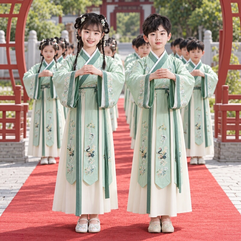 Mid-Autumn Festival Children's Traditional Chinese Clothing, Boys' Ancient Costume, Little Girl's Poetry Recitation, Chinese Style Elementary School Student Performance Costume Mid-Autumn Festival Children's Traditional Chinese Clothing, Boys' Ancient Costume, Little Girl's Poetry Recitation, Chinese Style Elementary School Student Performance Costume