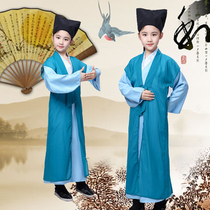 National Day New calligraphy childrens performance clothes boys and girls three characters Guoxuezi performance costumes childrens Hanfu costumes