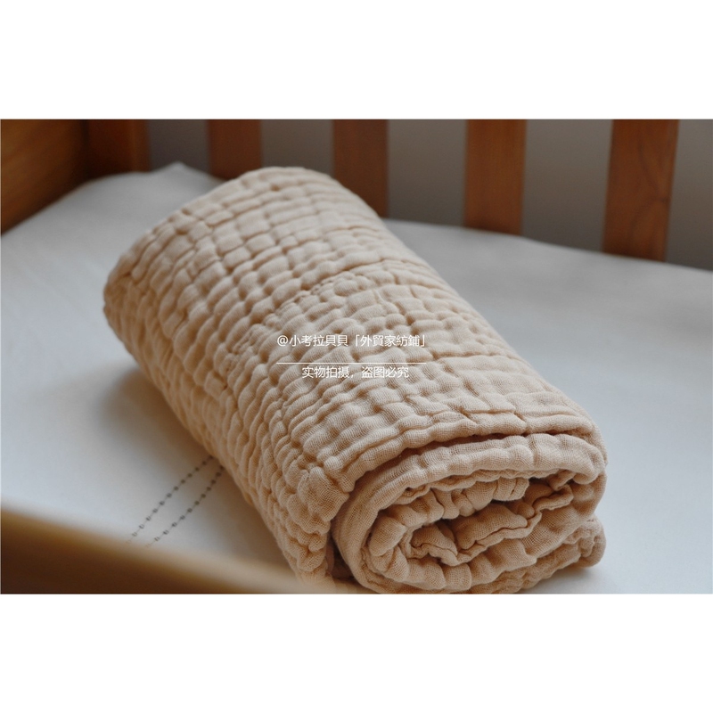 Dye-Free and Additive-Free Baby Bath Towel, Class a Colored Cotton, Six-Layer Gauze, Washed Wrinkled Cotton Gauze, Infant Wrap Towel