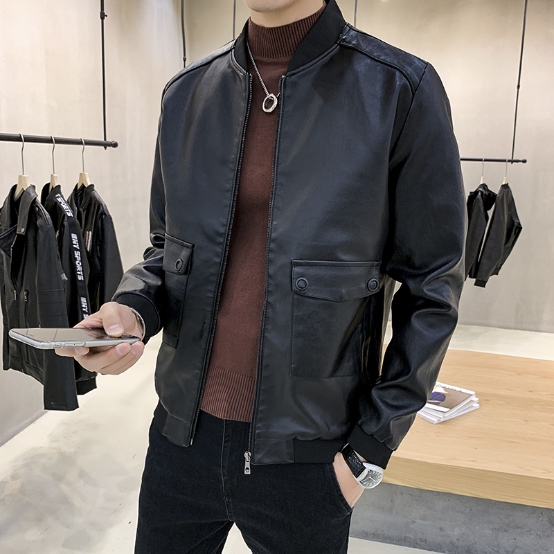 秋冬季男士皮衣2019年新款韩版潮流帅气修身机车皮夹克真皮外套男