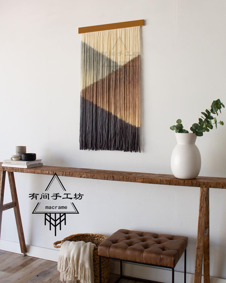 Гобелен 玄关挂画竖款纯手工编织染色挂毯定做入户门厅过道走廊尽头墙壁画