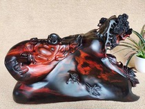 Laos big red sour branches to attract wealth Maitreya Buddha root carving crafts living room entrance Guanyin Guan Gong God wood carving ornaments