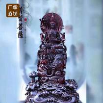 Small leaf red sandalwood Buddha statue cliff root carving large living room porch Golden noxan agarwood wood carving large ornaments