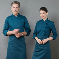 Синий лонгслив, фартук