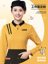 Catering waiter work clothes sweatshirt custom autumn and winter high-end restaurant coffee hotel front desk long-sleeved work clothes for women