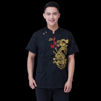 Китай драконов с коротким рукавом черный