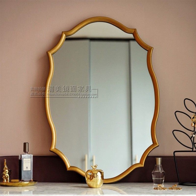Nordic Makeup Mirror Wall-mounted Cloakroom Dressings MIRROR BRIEF MIRROR HANGING WALL-STYLE DESKTOP MIRROR PROFILED DECORATIVE MIRROR CUSTOMIZE