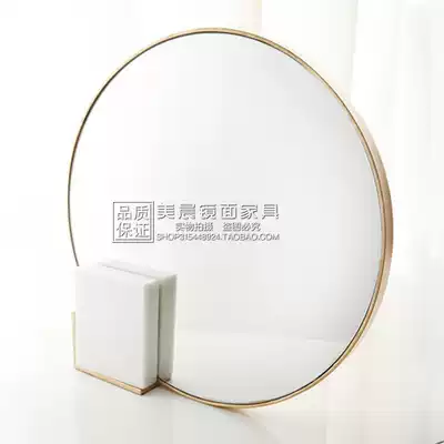 European round decorative mirror simple porch mirror soft home makeup mirror gold edge bathroom mirror Beauty Mirror full-length mirror