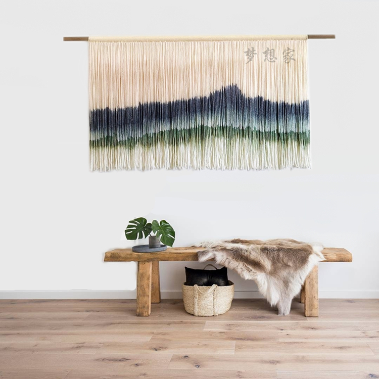 Phong cách Bắc Âu Nhà mềm boho B & B trang trí tường sơn tấm thảm dệt bằng tay gradient tấm thảm nhuộm - Tapestry thảm treo tường trang trí phòng ngủ