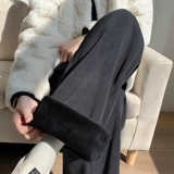 Демисезонные штаны, утепленные черные леггинсы, коллекция 2022, высокая талия, подходит для подростков, свободный прямой крой