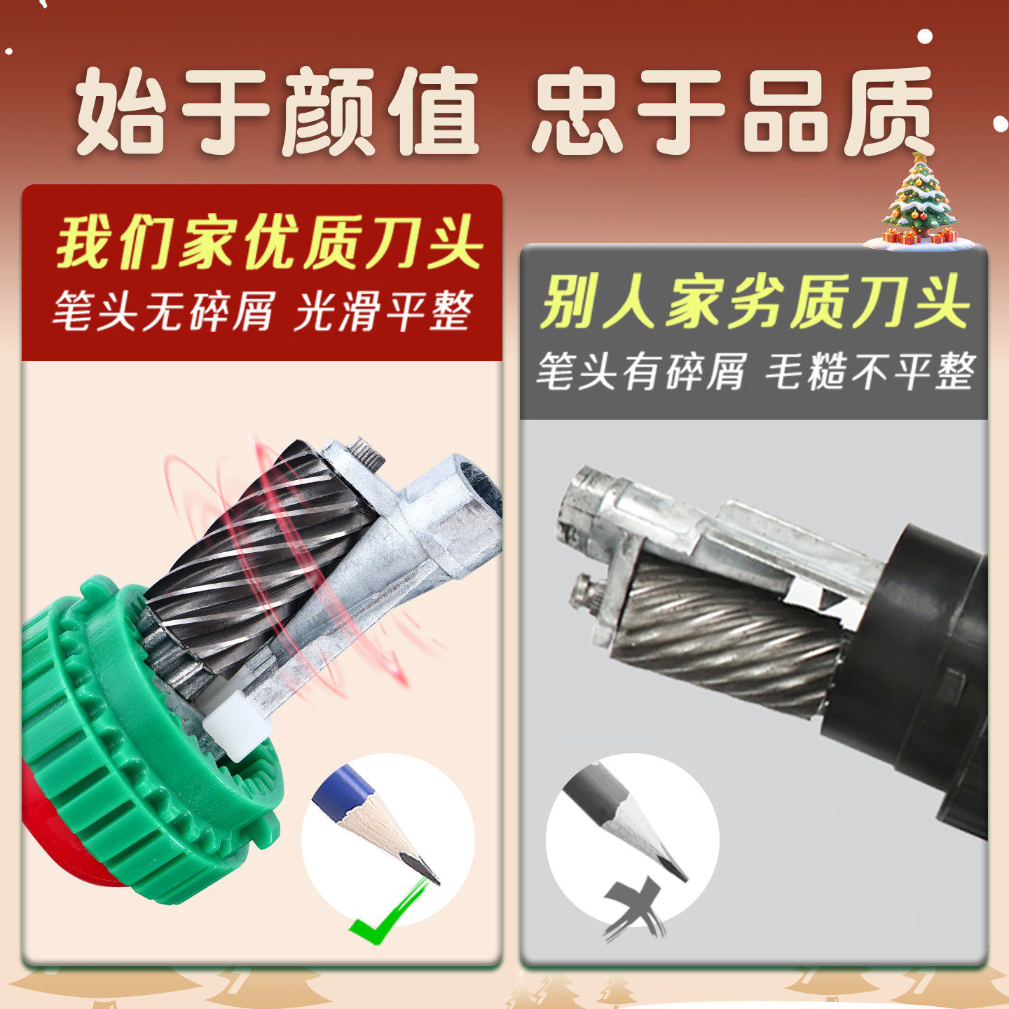 Morning Light Christmas Cabin Pencil Sharpener, Special for Elementary School Students, Hand-Cranked Pencil Sharpener, Automatic Pencil Feeder for Art Students, Pencil Sharpener for Kindergarten Children, Manual Pencil Sharpener