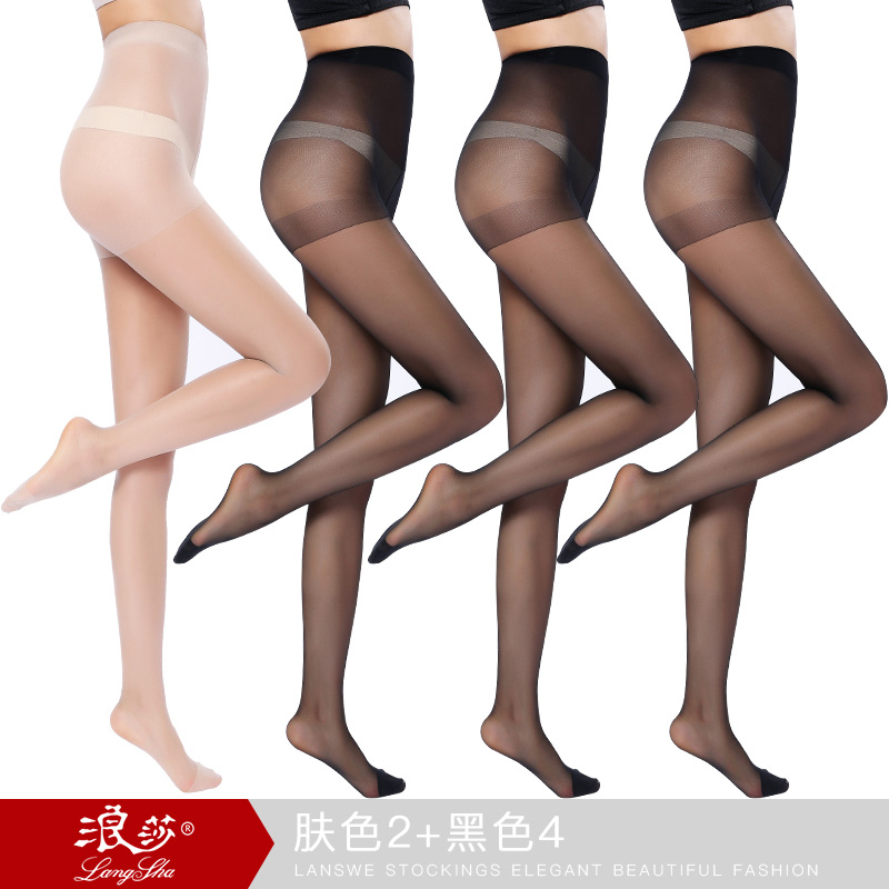 6 cặp saloon dài vớ phụ nữ mùa hè pantyhose xuân và mùa thu chống móc lụa mỏng thùng dài đen thịt màu dứa tàng hình siêu mỏng.