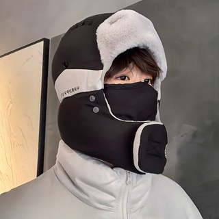 Hat Men's Winter Lei Feng Hat 2023 Winter Cycling Electric Vehicle Windproof Hat Plus Velvet Thickened Warm Ear Protection Hat