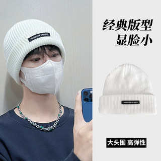 Men's Winter Cotton Hat, Men's Woolen Hat, Autumn and Winter Trendy Knitted Hat, Trendy Brand Cold Hat, Large Head Circumference, Men's Winter Style