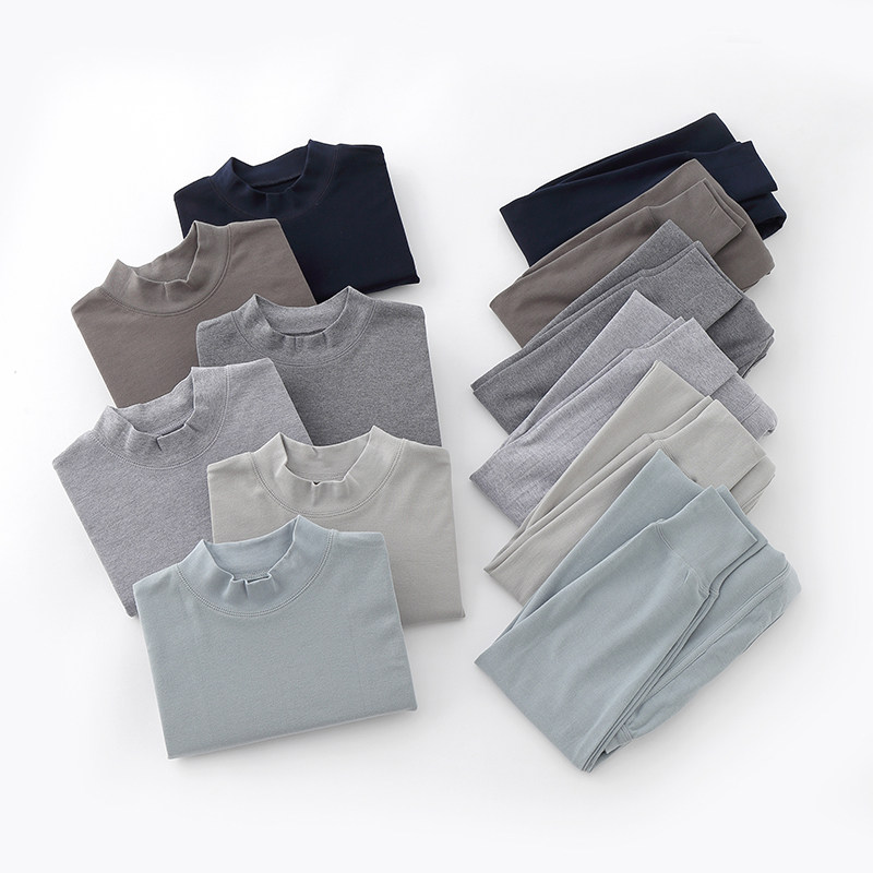 Middle-aged men increase the fat cotton autumn sweater thin thin loose large number of high-collar warm underwear suit